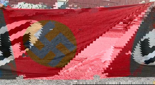 WW2 German NSDAP Battle Worn Banner Flag