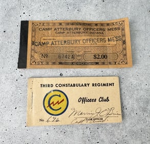 Military Officer's Mess Meal Tickets