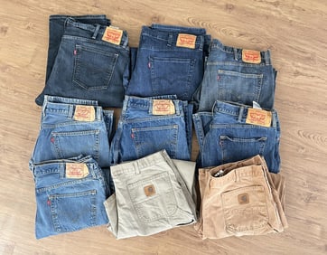 Group Of Levis & Carhartt Jeans