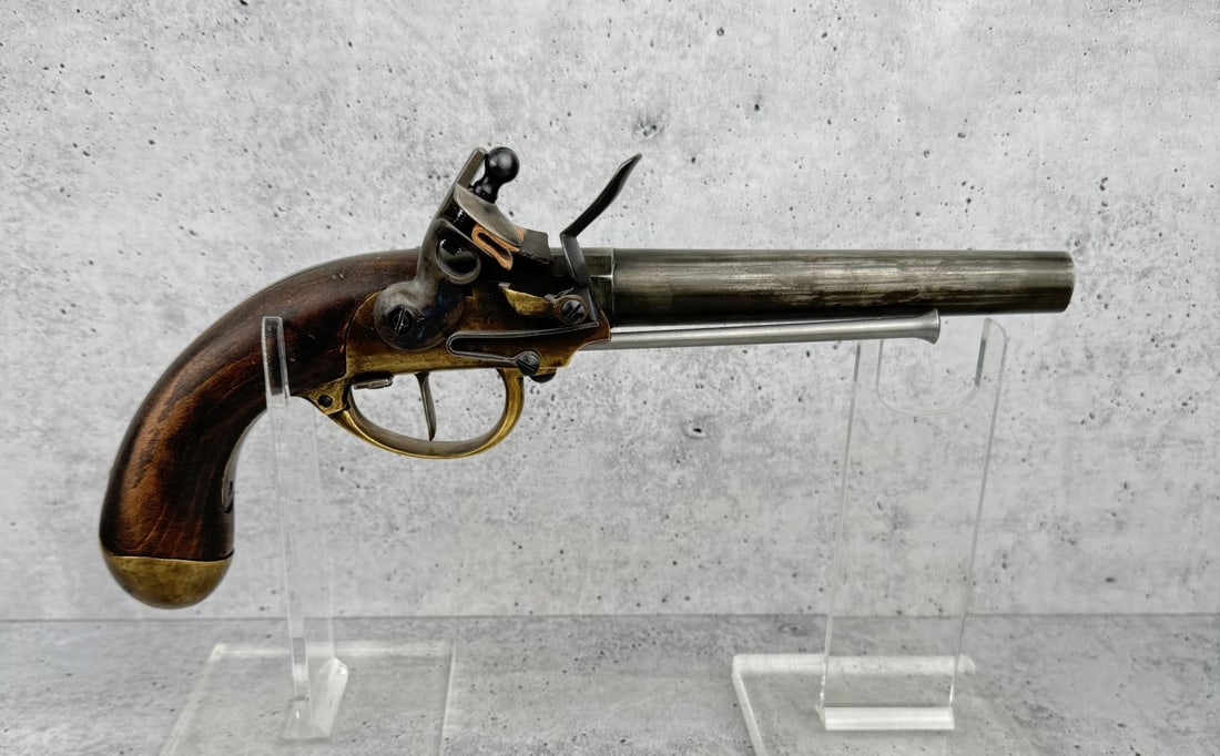 French Model M-1777 Flintlock Charleville Pistol: Contemporary Reproduction. 6" barrel. Black powder guns cannot be shipped to addresses in Hawaii, Illinois, Michigan, New Jersey & Rhode Island. No sales to these states, any bids from these states wi