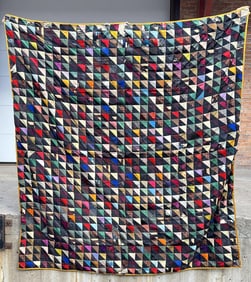 Antique Log Cabin Streak of Lightning Quilt