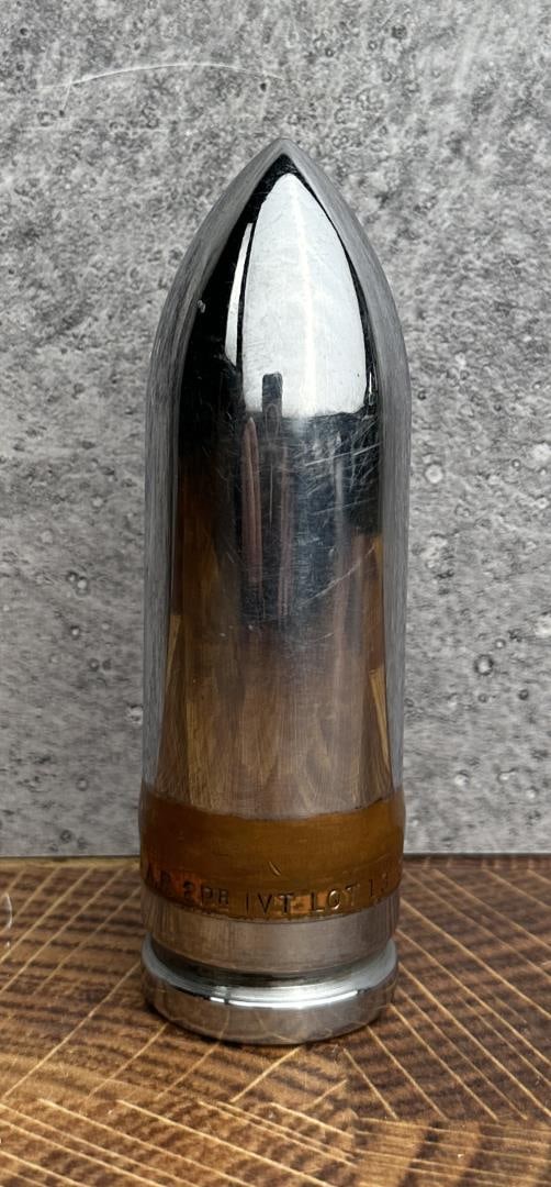 WWII M74 Armor Piercing Anti Tank Round: Inert. 5 1/8" long by 1 1/2" in diameter. Inert