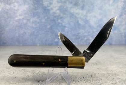 Bullet Horn Handle 2 Blade Folding Knife
