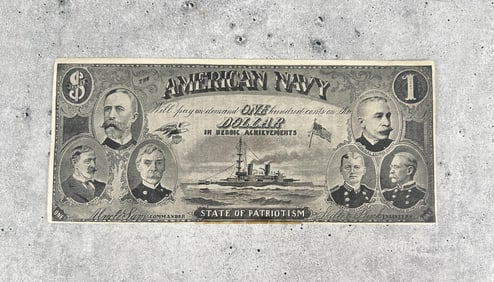 American Navy One Dollar Trade Card
