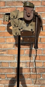 WWI WW1 US Army Web Pistol Belt and Accessories