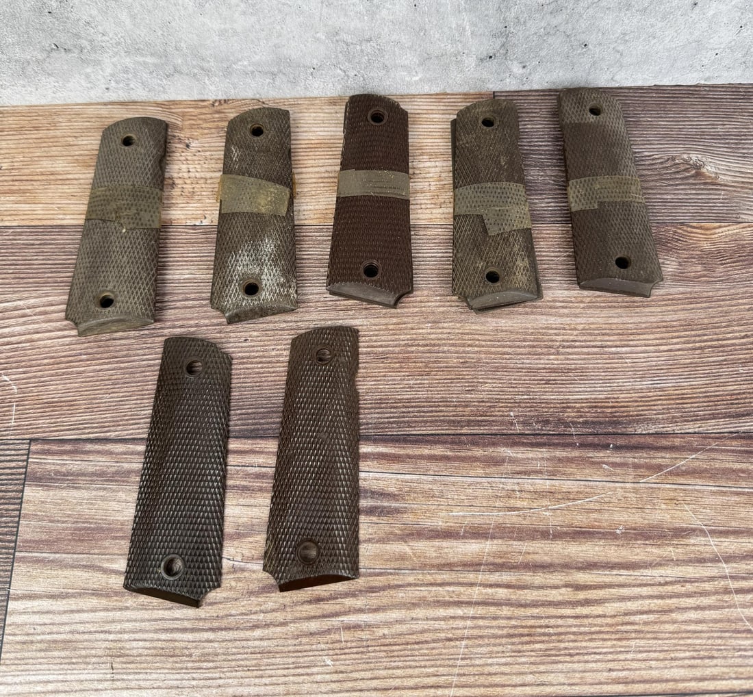 WW2 Colt 1911 Pistol Grips: Nice grouping.