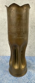 WWI WW1 French 75mm Trench Art Shell Vase