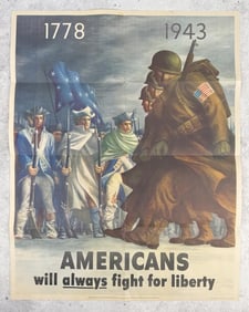 WW2 Americans Will Always Fight For Liberty Poster