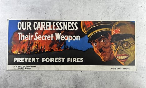 WW2 Carelessness Prevention Forest Fire Sign