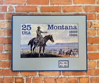 Montana Centennial Postage Stamp Poster