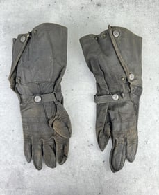 WWI WW1 French Pilots Leather Flight Gloves