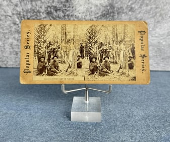 Deer Hunters Camp In Florida Stereoview