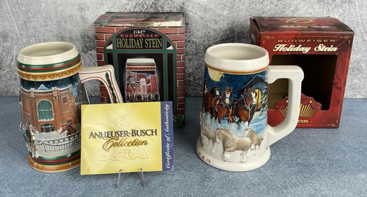 Budweiser Holiday Steins