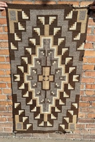 Navajo Indian Two Grey Hills Rug Blanket