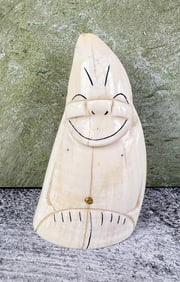 Alaskan Inuit Eskimo Billiken Whale Tooth Carving
