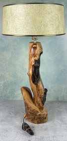 Mid Century Atomic Ranch Burl Lamp