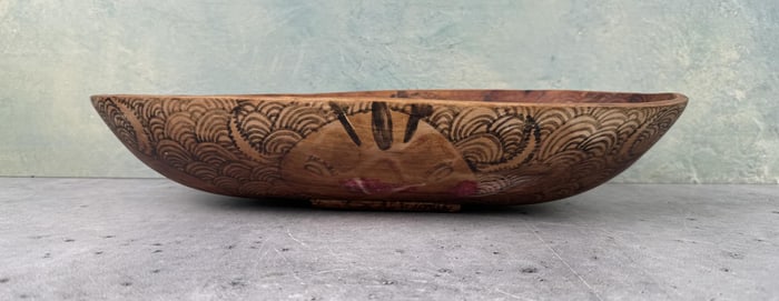 Folk Art Wood Bowl