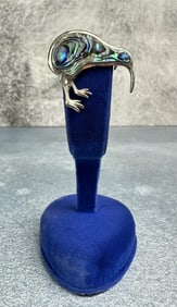 Sterling Silver Abalone Kiwi Bird Brooch