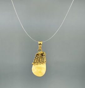 14k Gold Elk Tooth Necklace Pendant