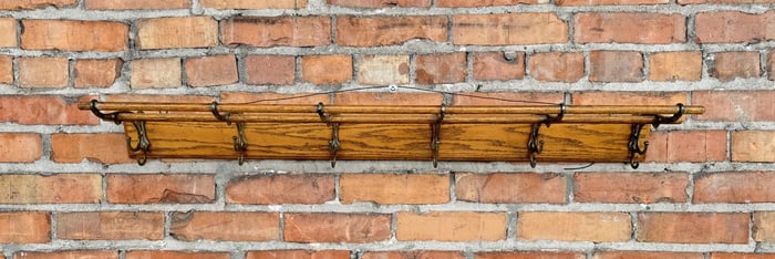 Antique Oak Railroad Coat Luggage Rack