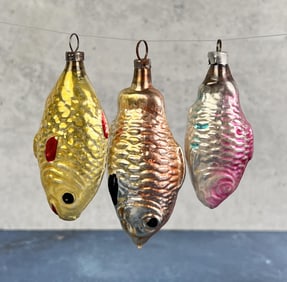 Antique Glass Fish Christmas Tree Ornaments