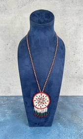 Montana Native American Indian Beaded Rosette