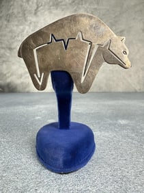 Navajo Sterling Silver Bear Brooch