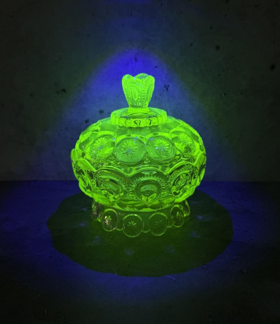 Weishar Uranium Vaseline Glass Candy Dish (1 of 7)