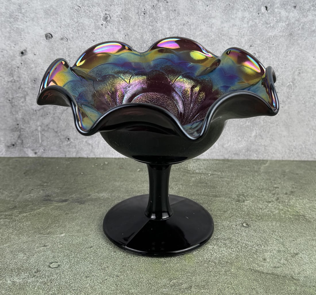 Imperial Carnival Glass Scroll Compote (1 of 5)