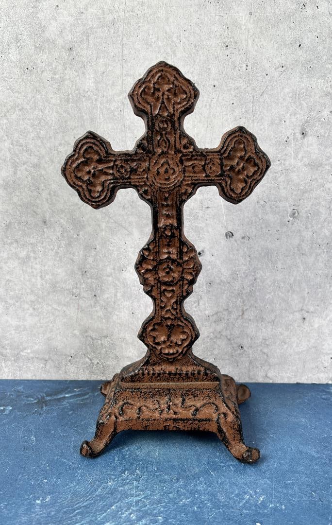 Cast Iron Cross: 8 1/4" tall by 4 1/2" wide