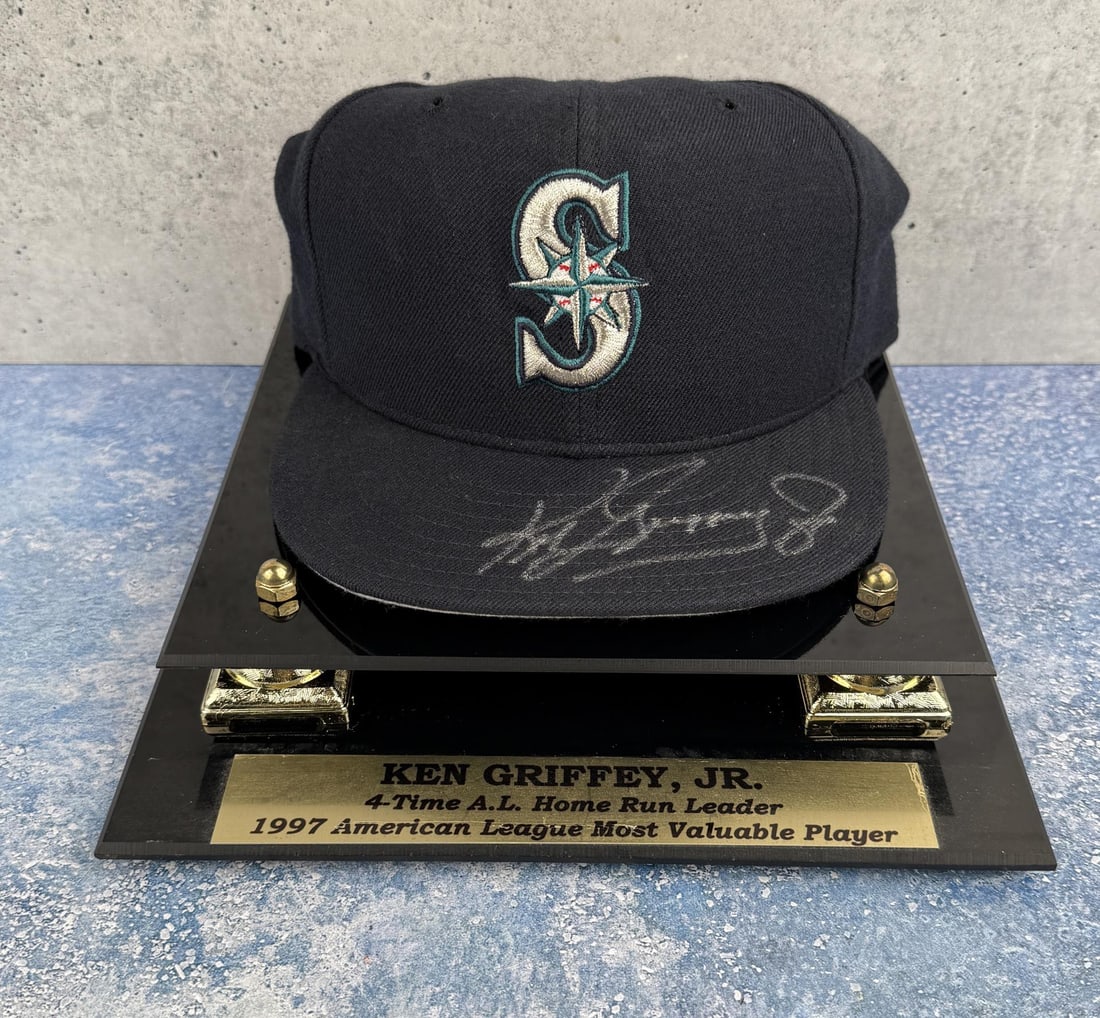 Ken Griffey Jr. Autographed Signed HAt: Very nice hat in presentation display.