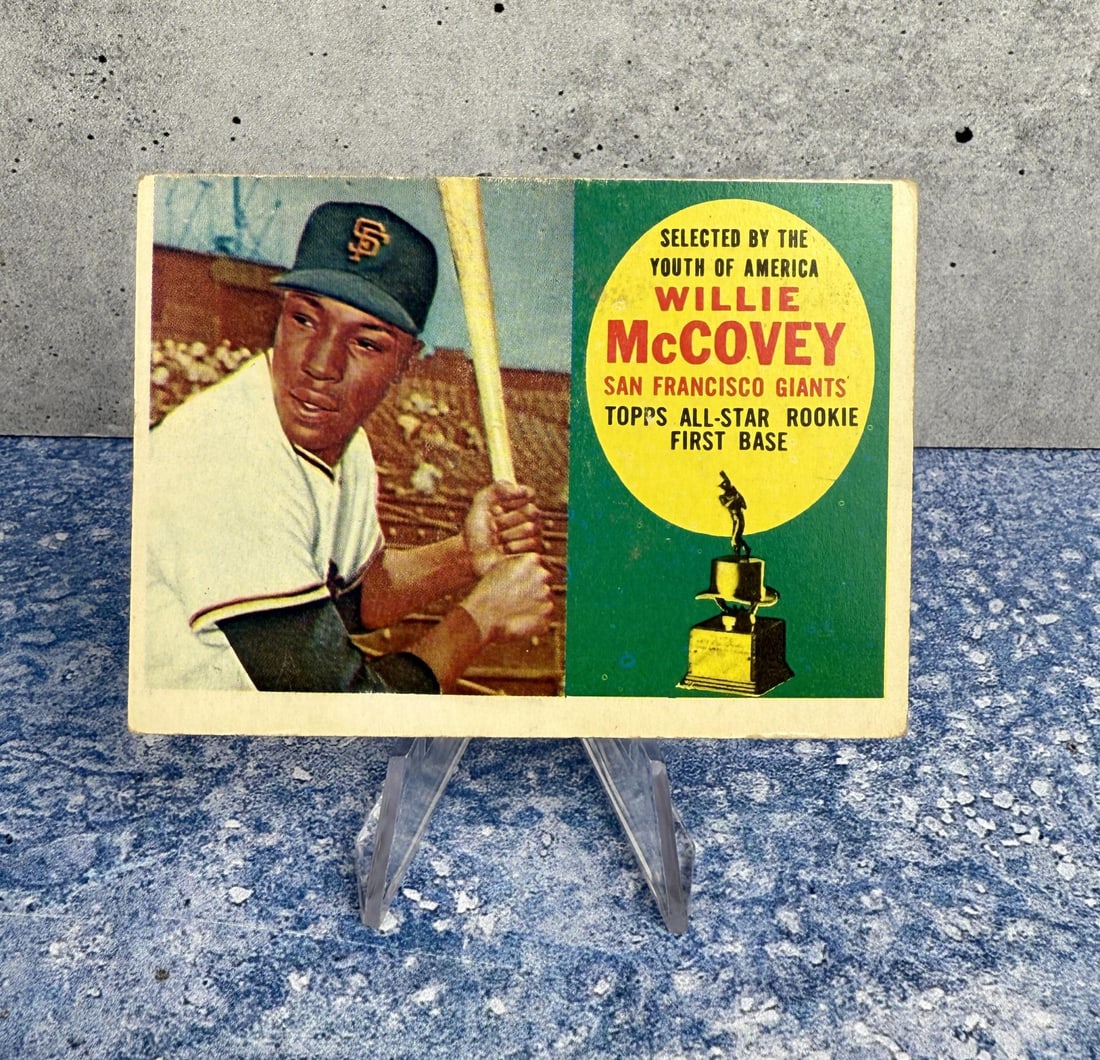 1960 Topps Baseball Willie McCovey All-Star Card: Rookie of the Year.