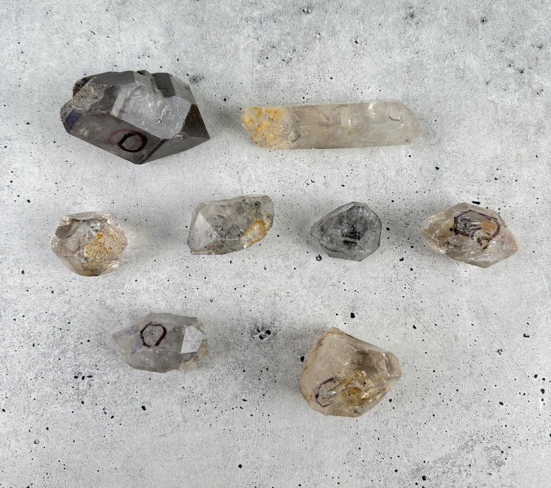 Quartz Crystal Points with Enhydro Inclusions (1 of 4)