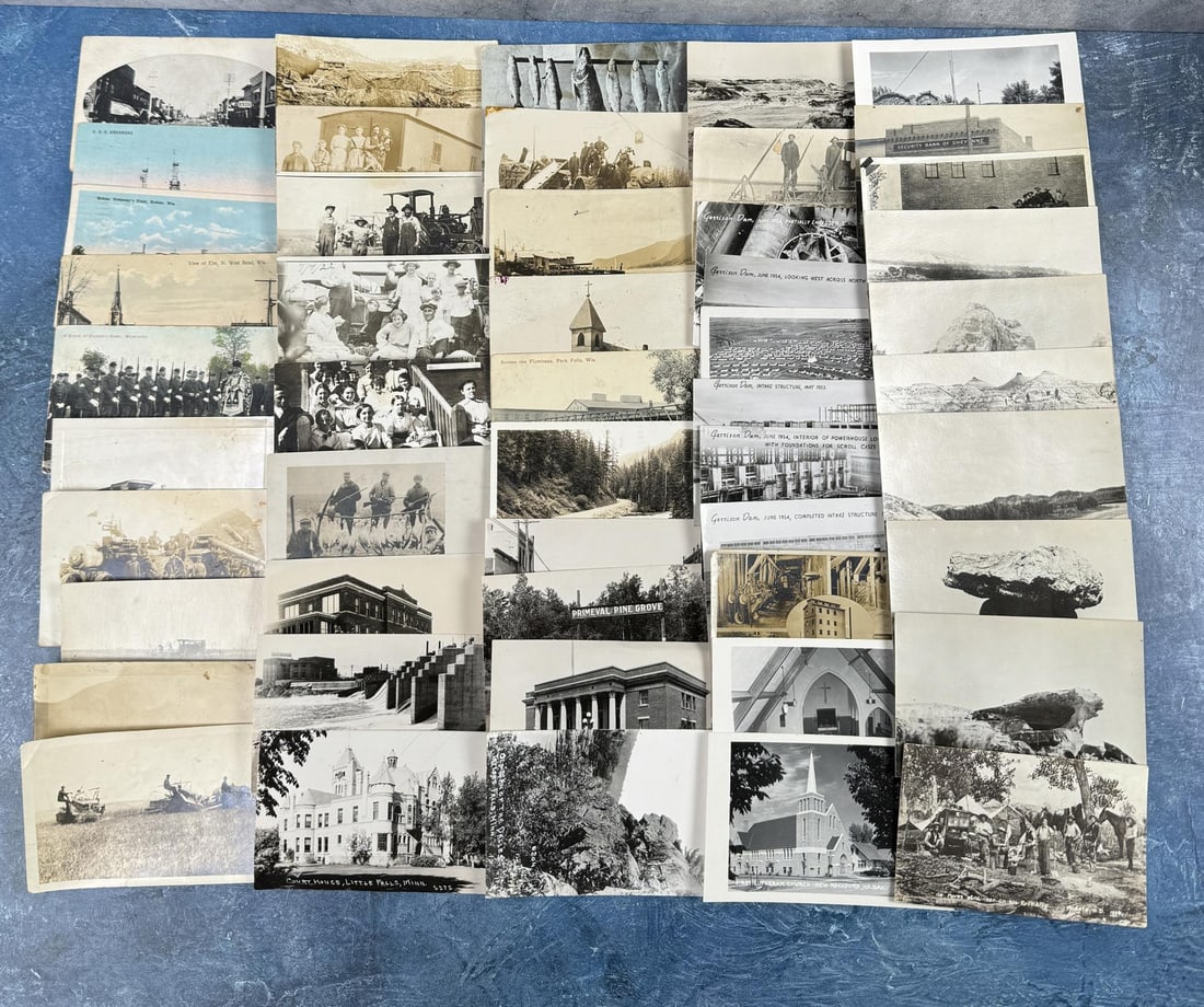 Group Of Western Real Photo Postcards RPPC: Nice grouping. Garrison Damn Montana, North Dakota, Minnesota and more.