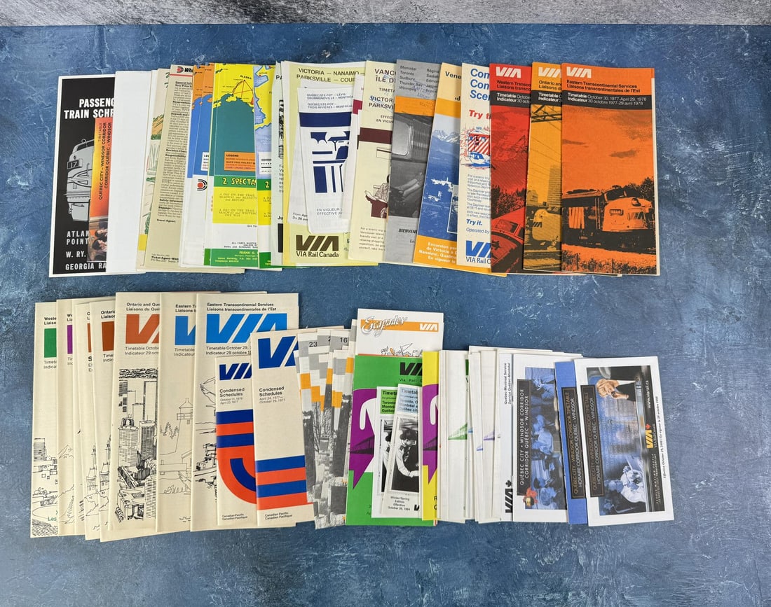 VIA Canada Railroad Time Tables: George (Jay) Lentzner Collection.