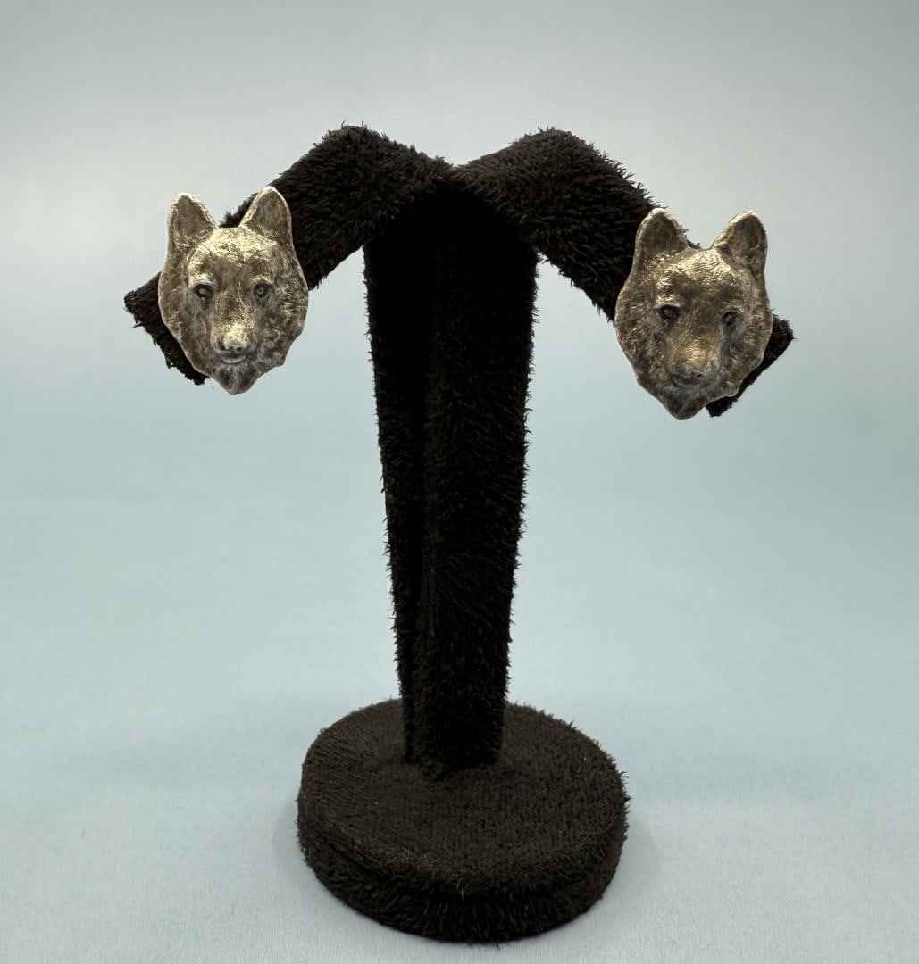 Sid Bell Sterling Silver Wolf Earrings (1 of 3)