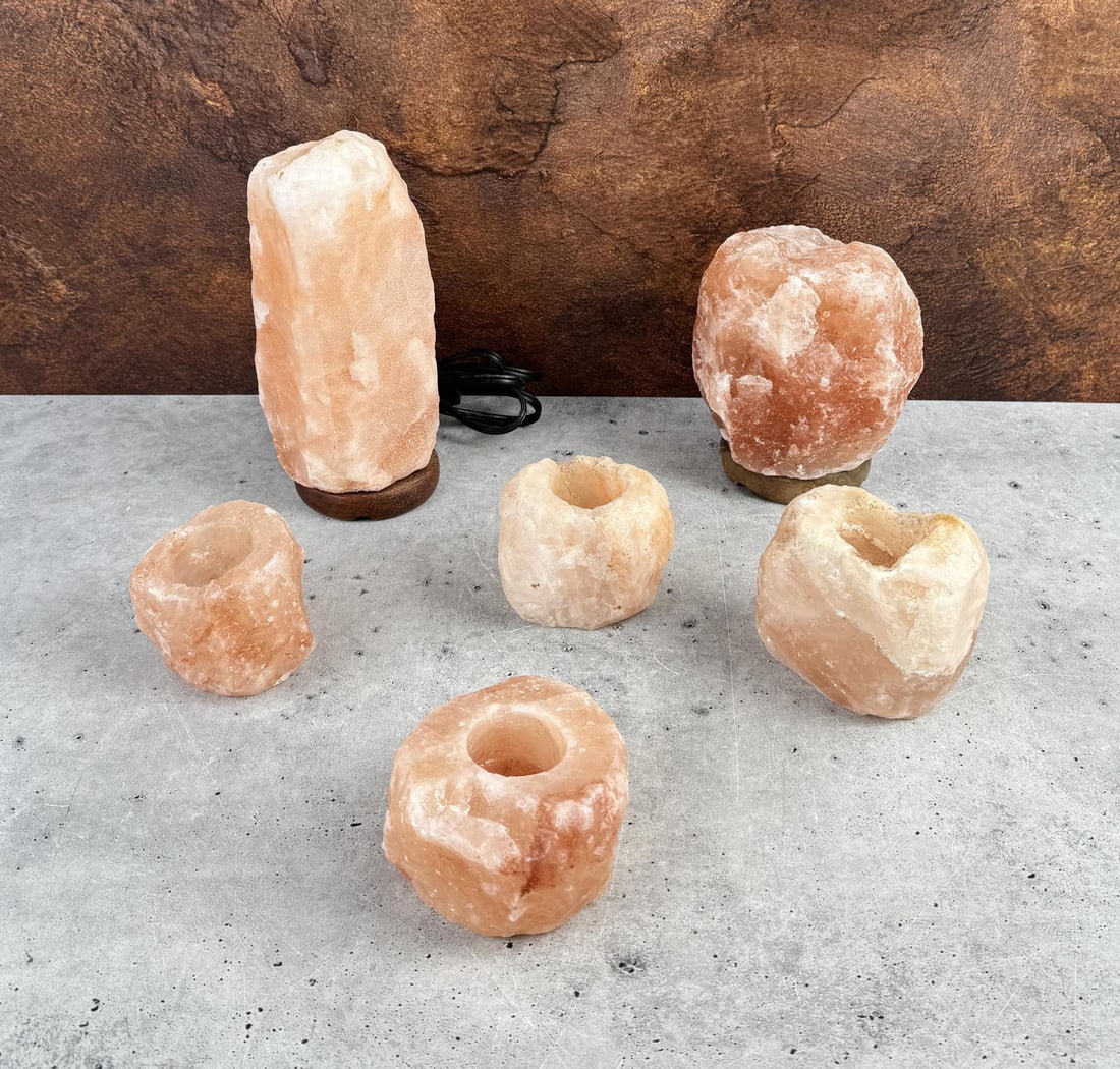 Himalayan Sea Salt Lamp and Candleholders (1 of 5)