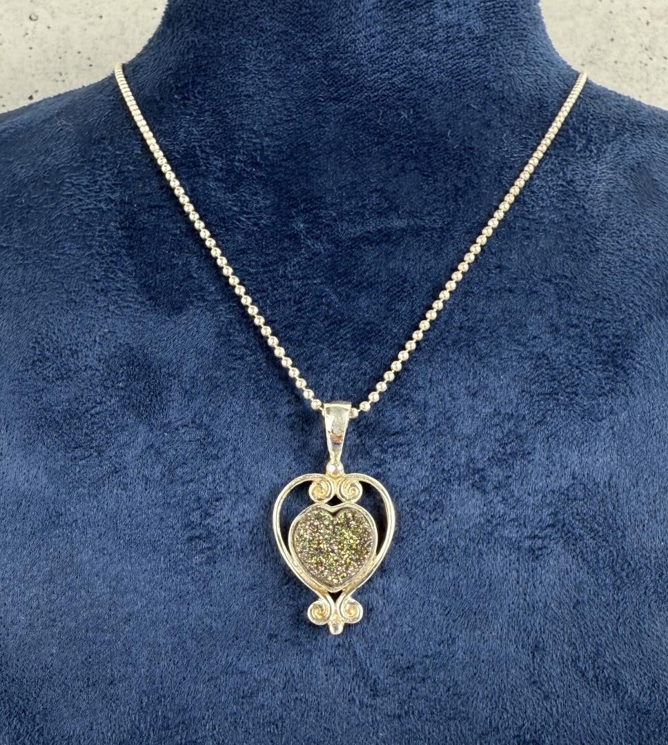 Sajen Sterling Silver Druzy Quarts Necklace (1 of 4)