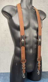 Nocona Tooled Leather Cowboy Suspenders