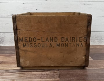 Medo-Land Daires Missoula Montana Milk Crate Box