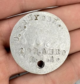 WWI WW1 180th Aero Squadron Dog Tag