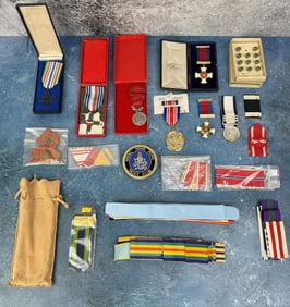 Collection of Assorted Medals and Ribbons