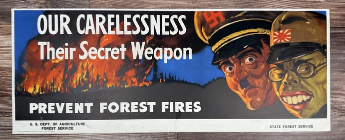 WW2 Carelessness Prevention Forest Fire Sign