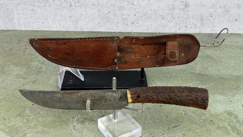 Custom Made Elk Horn Handle Knife