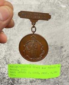 Massachusetts Civil War Minute Man Medal