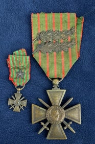 WWI WW1 French Croix de Guerre Medal