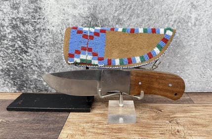 Native American Indian Beaded Knife and Sheath