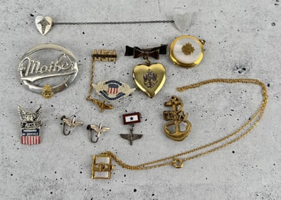 Collection of WW2 Sweetheart Jewelry