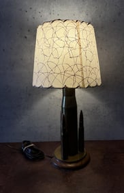 WW2 Trench Art Theater Made Shell Lamp