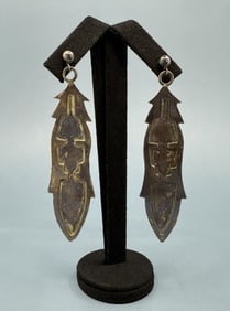 Navajo Sterling Silver Feather Earrings